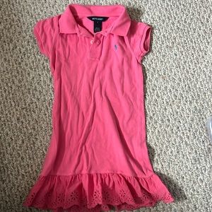 EUC Ralph Lauren polo collared dress with eyelet hem